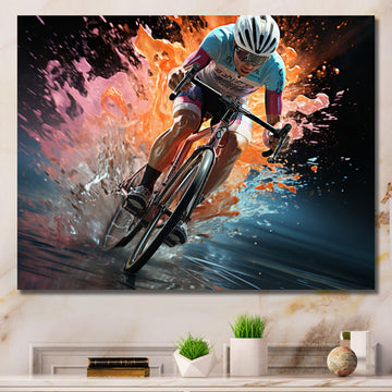 Bicycle Abstracted Motion An - Bicycle Canvas Wall Art